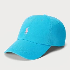 Polo Ralph Lauren Turquoise Cap with Pink Pony